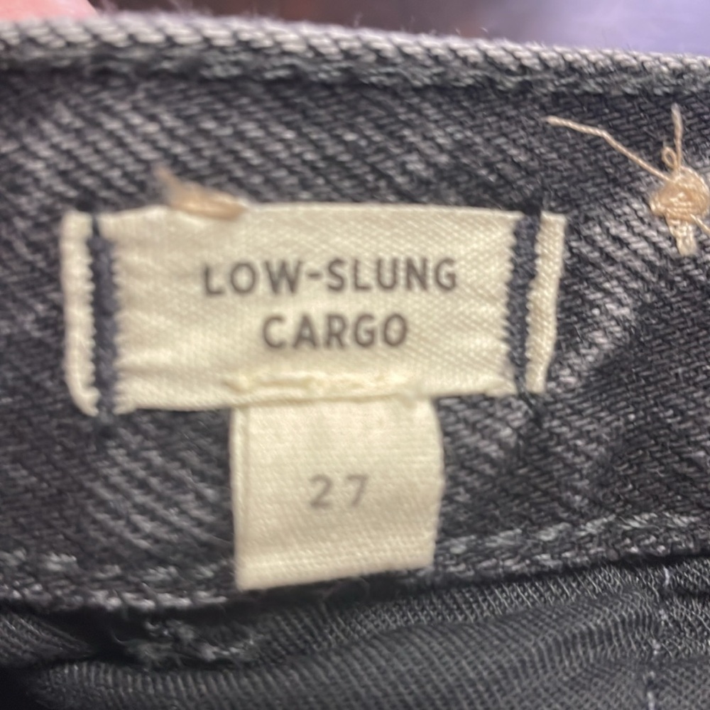 Madewell Low Slung Cargo Black Wash Denim Jeans Size 27. - Picture 12 of 15